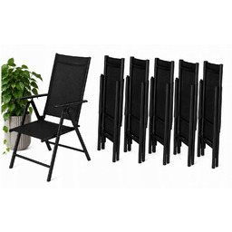 Krzesła Ogrodowe 6x Rozkładane Aluminiowe Leżak Taras Balkon