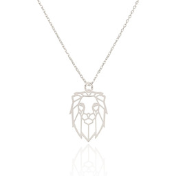Naszyjnik srebrny z ażurowym lwem 42 CM