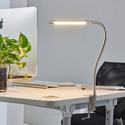 Lampka z klipsem LIONARD Lindby, aluminiowy / szary