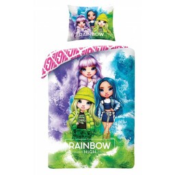 Halantex Pościel bawełniana 160x200 Rainbow High tęcza kolorowa