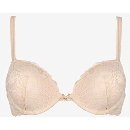Biustonosz push-up z eleganckiej beżowej koronki Allure 2674