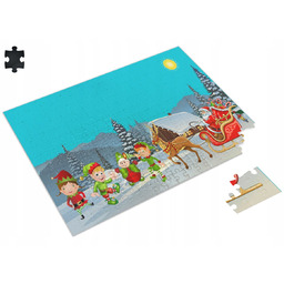 PUZZLE Mikołaj Świąteczne Merry Christmas + IMIĘ Pudełko