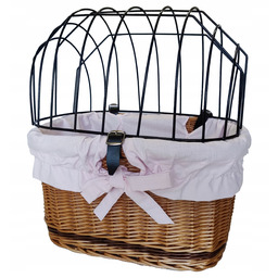 Kosz wiklinowy na rower dla psa kota