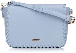 Damska crossbody z obszytą klapą niebieska