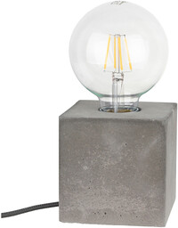 Mocna kwadratowa lampa stołowa 1xE27 Max.25W Szary beton/Czarny