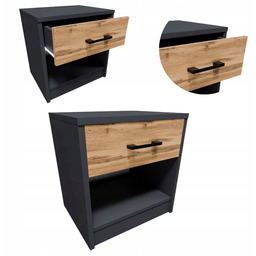 Szafka nocna 1S Grafit-wotan mały stolik nocny