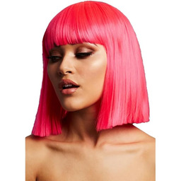 Smiffys Fever Lola Wig, Neon Pink
