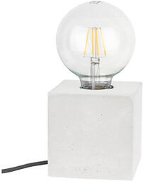 Mocna kwadratowa lampa stołowa 1xE27 Max.25W Biały beton/Czarny