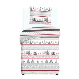 Darymex Pościel flanelowa 140x200 31514/1 świąteczna szara czerwona