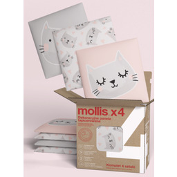 Panele tapicerowane PRINT KOTY set 4 sztuki Mollis