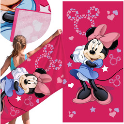DISNEY Myszka Minnie Różowy, SZYBKOSCHNĄCY ręcznik plażowy, kąpielowy,