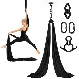 Szarfa akrobatyczna aerial silk 6 m Czarna