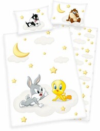 Pościel 100X135 Looney Tunes Kto Dogoni Królika Biała