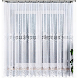 Firana żakardowa Violetta 400x180cm prosta (gotowa) z obszyciem