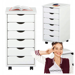 Szafka na Kółkach Szuflady Simon 2 Biała