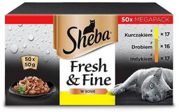 SHEBA Sasz Sos Drobiowe Smaki 50x50g