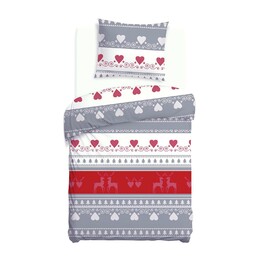 Darymex Pościel flanelowa 140x200 31516/1 świąteczna szara czerwona
