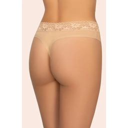 Stringi damskie bawełniane (2pack) z koronką beżowe 151