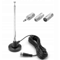 Antena Radiowa FM/AM Teleskopowa Magnetyczna + 3 Adaptery
