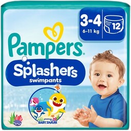 PAMPERS Pieluchomajtki Splashers Baby Shark 3 (12 szt.)