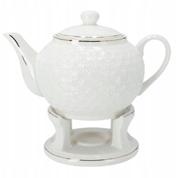 Imbryk z podgrzewaczem do kawy herbaty 1L Zestaw