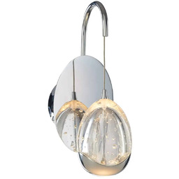 Kinkiet chromowany z kloszem z pęcherzykami powietrza WL-22112132-1A-CR