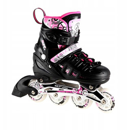 Rolki Nils Extreme czarno-różowe 31-34 4 kółka 64