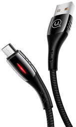 USAMS Kabel pleciony U-Tone microUSB 1.2m Power-off 2A
