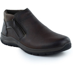 Skórzane męskie trzewiki na suwaki brązowe Rieker 03657-25