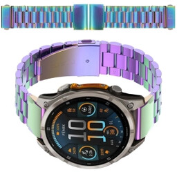 Bizon ze stali nierdzewnej Aura QuickFit 22mm Tęczowy