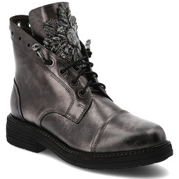 Alma En Pena Srebrne Botki Stylowe Buty Damskie