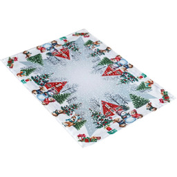 Serwetka bożonarodzeniowa prostokątna biało-szara BNB12-1