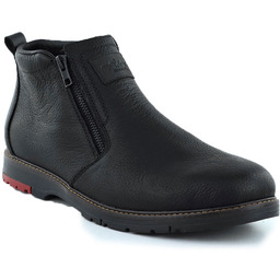 Skórzane botki trzewiki męskie czarne Rieker 10553-00