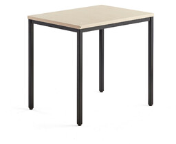 Biurko QBUS, 4 nogi, 800x600 mm, czarna rama,