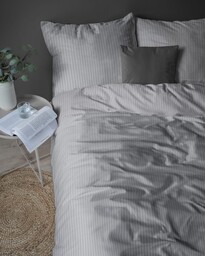 Pościel hotelowa adamaszkowa 200x200 szara stalowa hotelowa PREMIUM