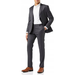 HACKETT LONDON GARNITUR MĘSKI WEŁNIANY SZARY SLIM 44