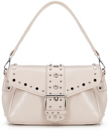 Damska crossbody z ekoskóry w dekoracyjne nity kremowa