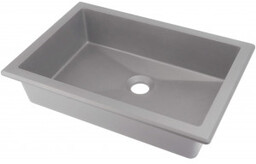 DEANTE Umywalka granitowa podblatowa/wpuszczana 50x35cm CORREO szary metalik