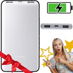 Mocny Powerbank Xiaomi Power Bank 10000mAh Szybki Jasnoszary