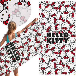 Hello Kitty Biały, SZYBKOSCHNĄCY ręcznik plażowy, kąpielowy, 100%