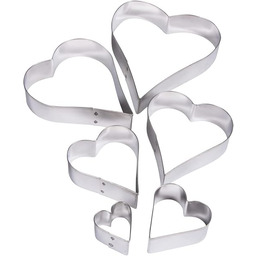 Rayher foremki do ciastek w kształcie serca, srebrne
