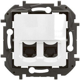 Gniazdo podwójne RJ45 kat. 5e UTP - białe