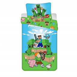 Pościel 140x200 Minecraft Outdoor Mobs poszewka 70x90