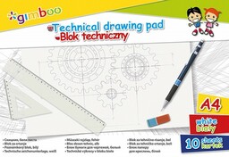 Blok techniczny A4/150g biały 10 kartek GIMBOO /7539BTS17-99/
