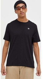 New Era t-shirt bawełniany kolor czarny gładki
