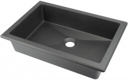 DEANTE Umywalka granitowa podblatowa/wpuszczana 50x35cm CORREO antracyt metalik
