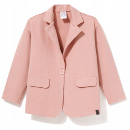 TuSzyte Marynarka bawełniana dziewczęca, różowa, Pl R.152/158