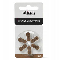 Baterie do aparatów słuchowych OTICON 312 - 60szt
