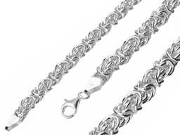 Elegancki srebrny gruby łańcuch królewski bizantyjski 6,5mm srebro