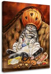Obraz na płótnie, Kocie halloween - Svetrinka.art 40x60